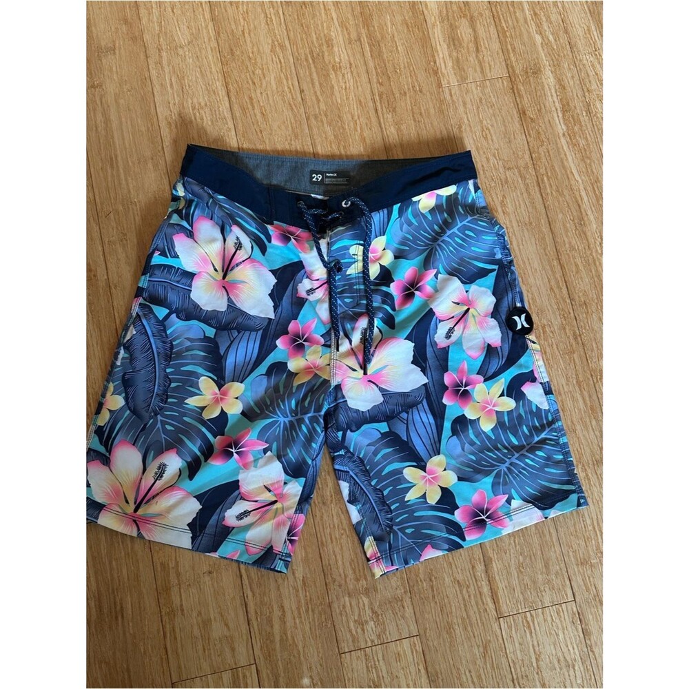 Hurley Phantom Men’s Navy Blue Tropical Floral Boardshorts Sz 29